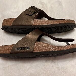 Copper bronze Gizeh Birkenstock sandals